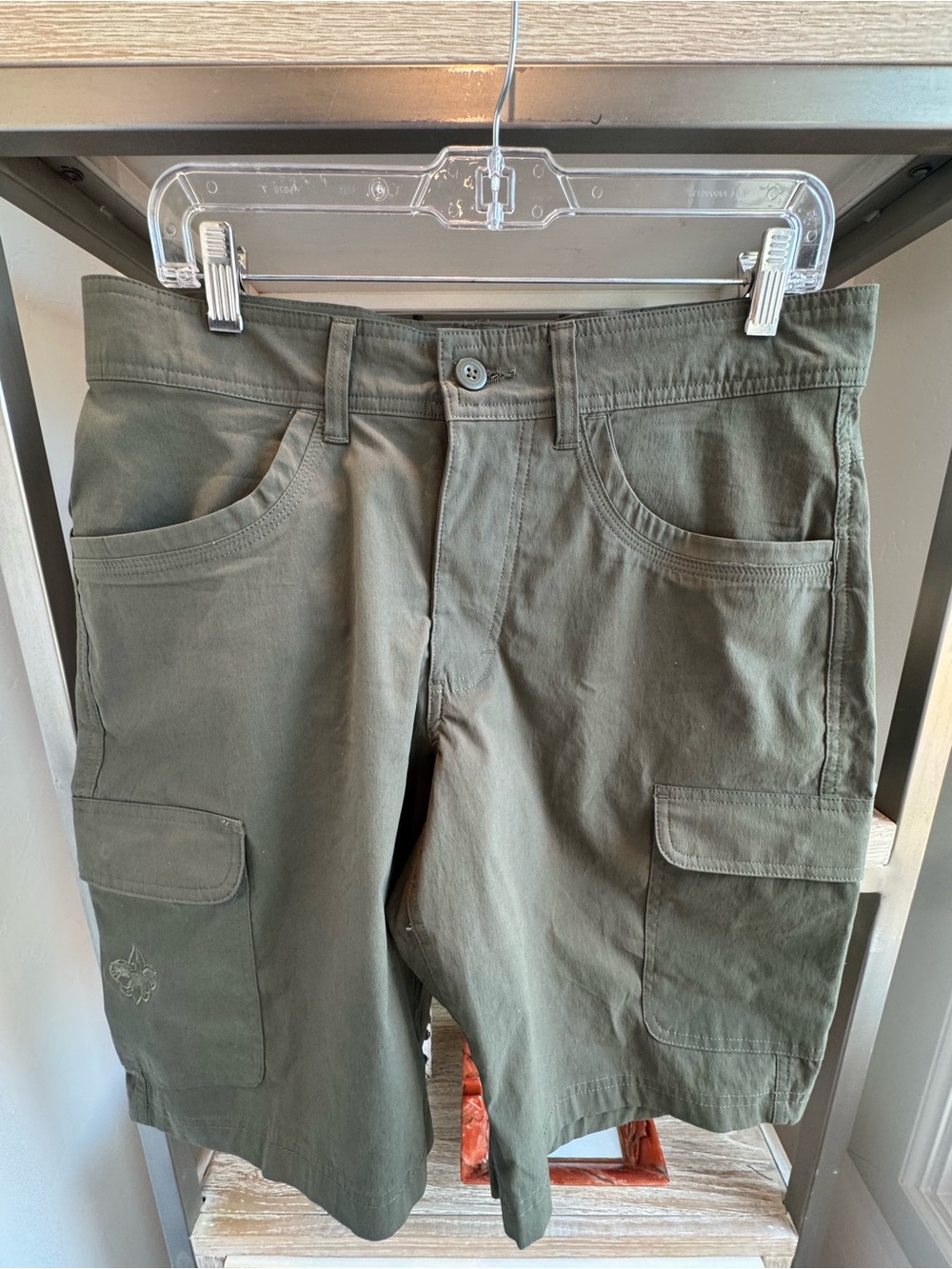 Men's Boy Scout Olive Cargo Shorts with Utility Pockets and logo